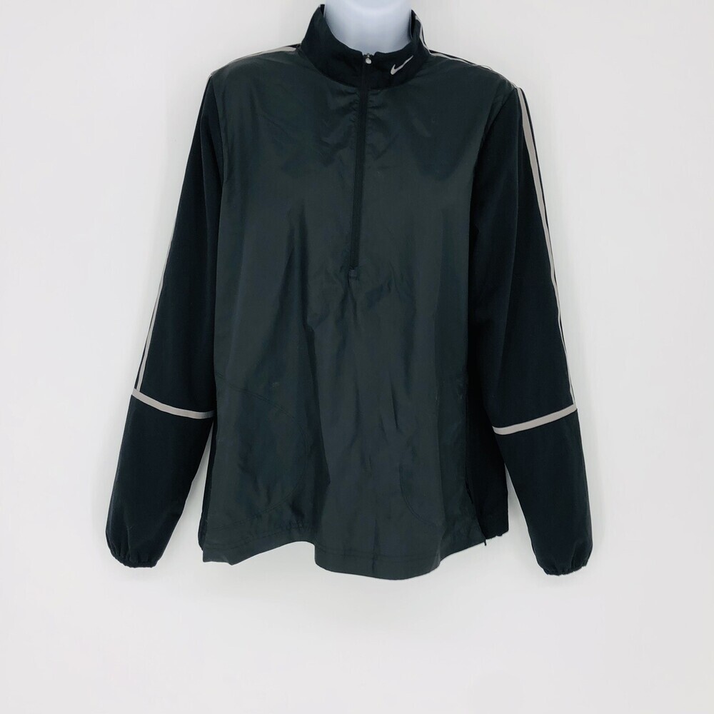 Nike Golf Women's Size Large Stretch Windbreaker Black 627189 Reflective Light
